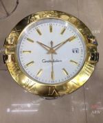 High Quality Omega Constellation Wall Clock Gold Case White Dial